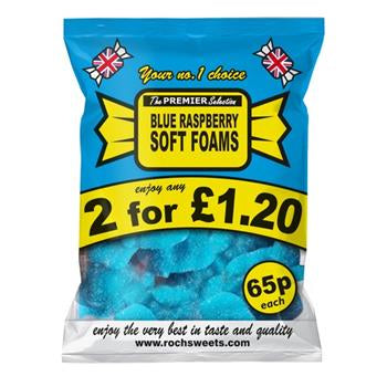 BLUE RASPBERRY SOFT FOAMS (55g) X 10