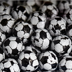 balls sports (CHOCOLATE) (V) BLACK & WHITE FOOTBALLS DESIGN