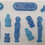 ASSORTMENT MIXTURE OF FIZZY BLUE SWEETS (VEGAN)