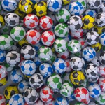 BALLS SPORTS (CHOCOLATE) (V) MULTICOLOURED FOOTBALLS DESIGN
